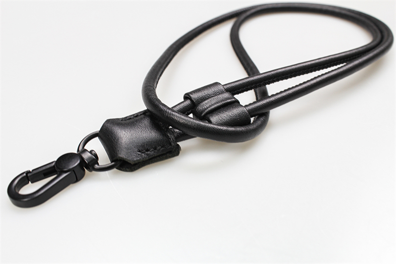 Blcak Leather Lanyard