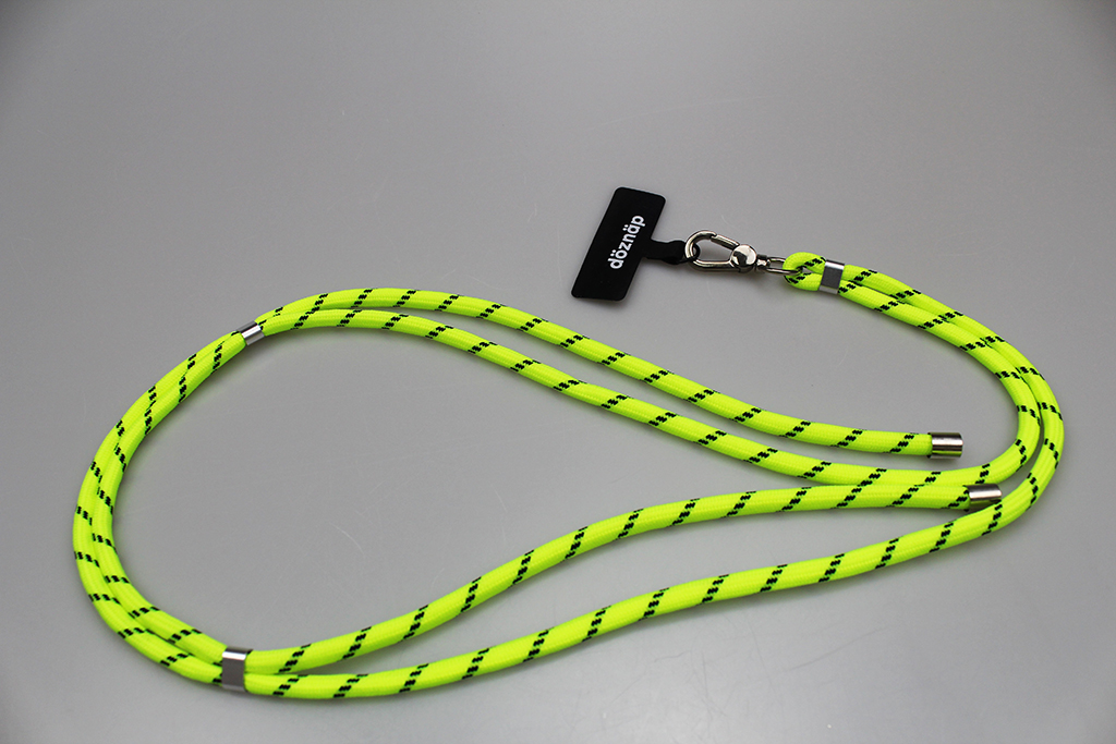 Fluorescent Color Spring Phone Lanyard With Patch