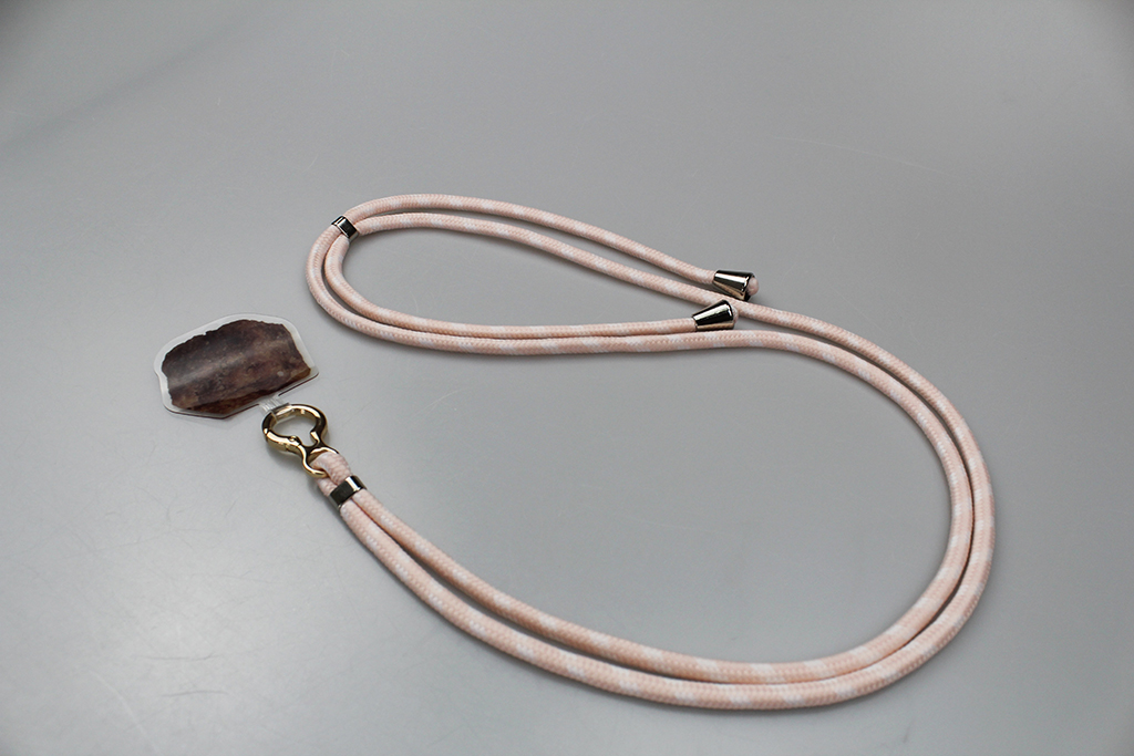 Pink Adjustable Phone Lanyard With Patch